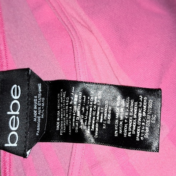 Bebe  One Shoulder Top Pink Size M/L NWOT - Picture 3 of 3